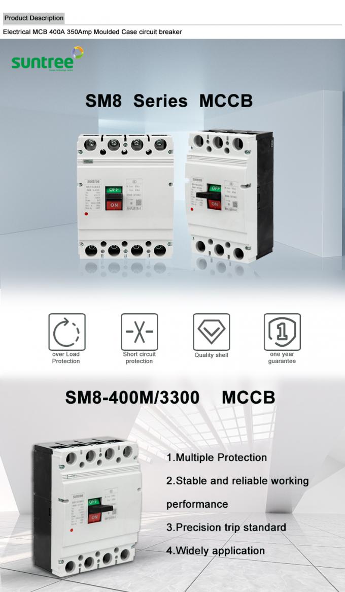 Triple Pole Mccb 35Ka Molded Case Circuit Breaker 400 Amps