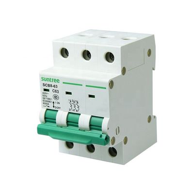 3 Pole 40A Electrical SCB8-63 MCB Circuit Breakers