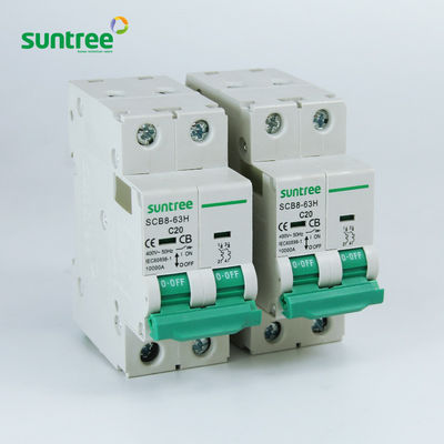 MCB 2P 10kA Mini SCB8-63H AC Circuit Breakers